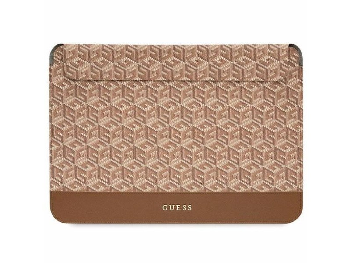 Funda Guess GCube Stripes para portátil de 14" - marrón