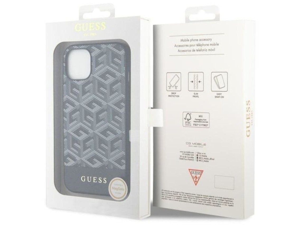 Guess GUHMP14SHGCFSEK iPhone 14 6.1" black/black hardcase GCube Stripes MagSafe