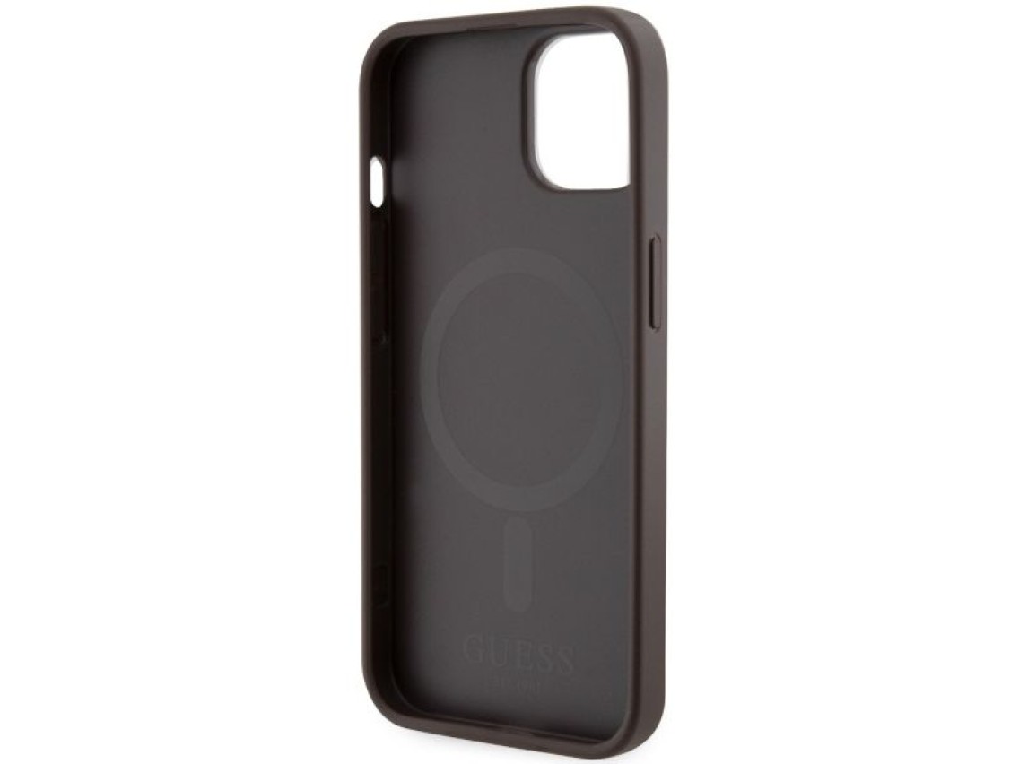 Capa rígida Guess GUHMP14MHGCFSEW para iPhone 14 Plus 6.7" marrom/marrom GCube Stripes MagSafe