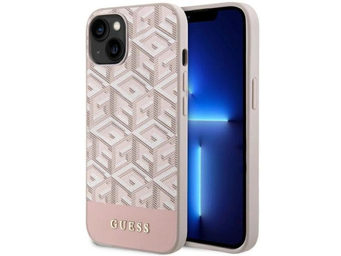 Funda rígida Guess GUHMP14MHGCFSEP para iPhone 14 Plus de 6,7" rosa/rosa, GCube Stripes MagSafe