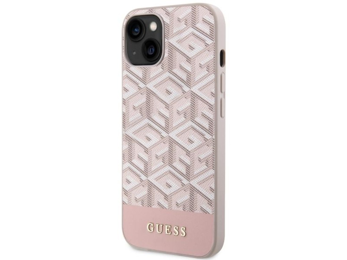 Funda rígida Guess GUHMP14MHGCFSEP para iPhone 14 Plus de 6,7" rosa/rosa, GCube Stripes MagSafe