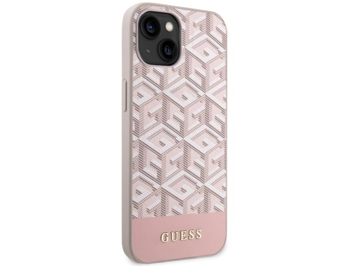 Funda rígida Guess GUHMP14MHGCFSEP para iPhone 14 Plus de 6,7" rosa/rosa, GCube Stripes MagSafe