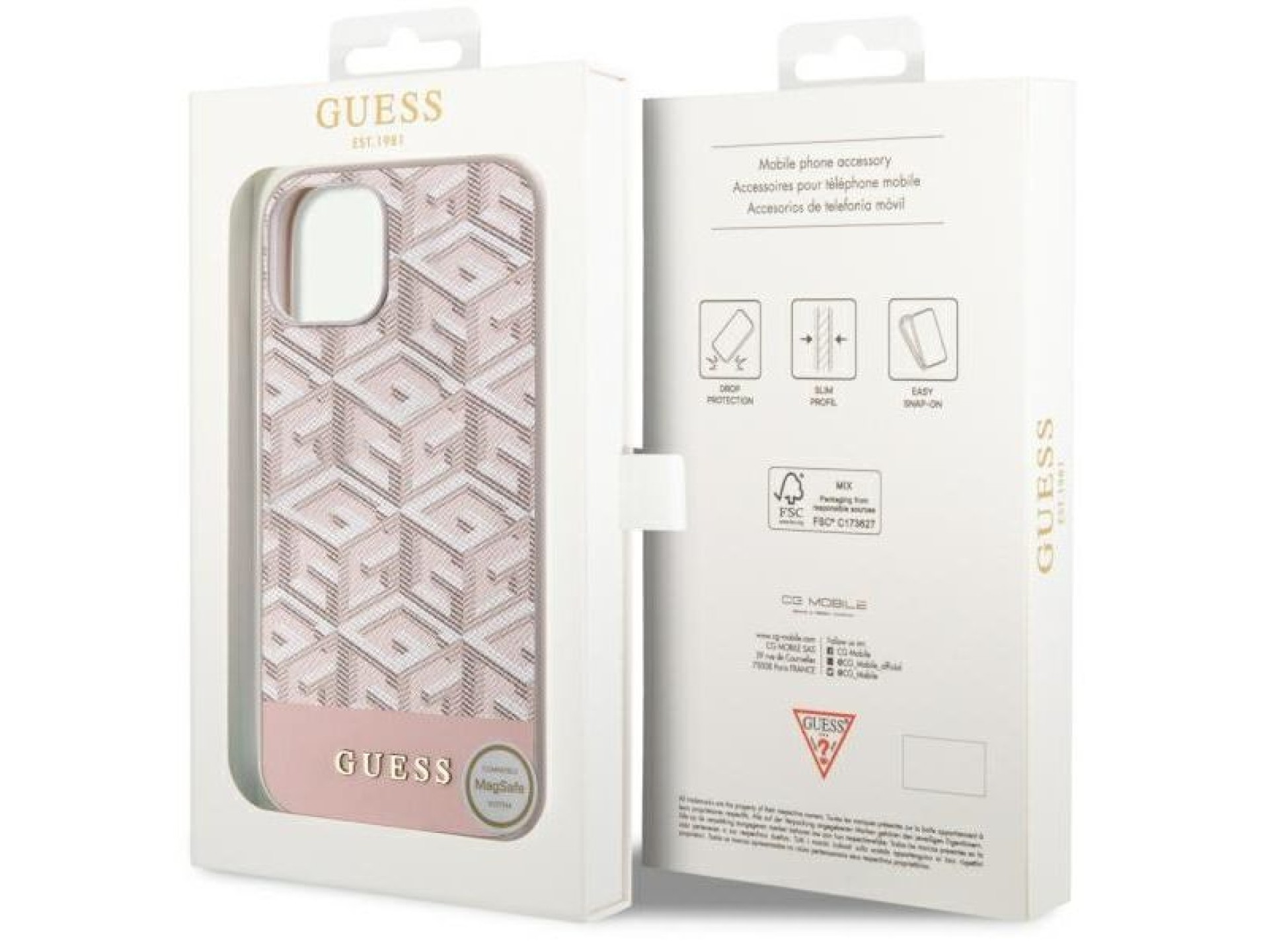 Funda rígida Guess GUHMP14MHGCFSEP para iPhone 14 Plus de 6,7