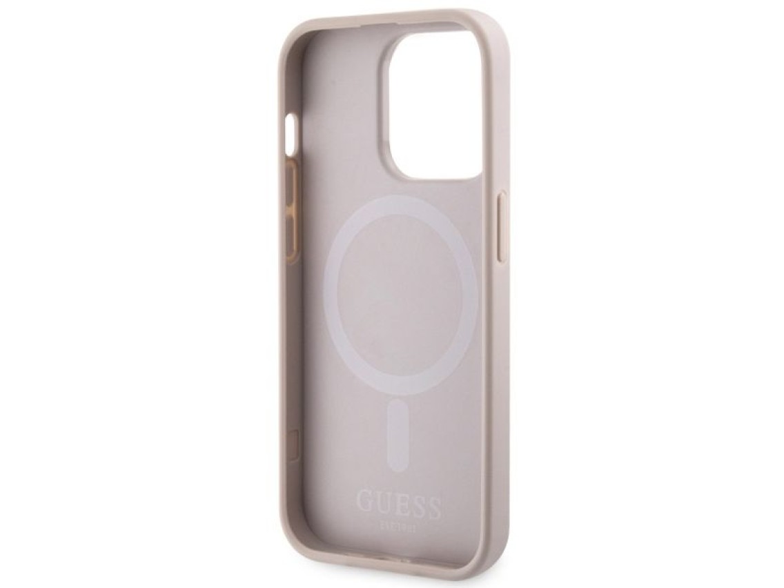 Guess GUHMP14LHGCFSEP iPhone 14 Pro 6.1" pink/pink hard case GCube Stripes MagSafe