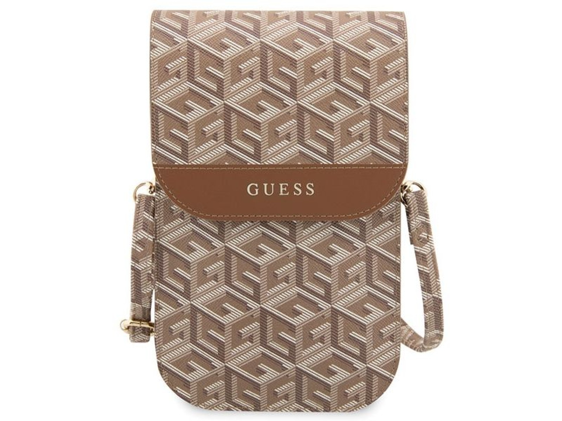 Bolsa Guess GUWBHGCFSEW marrom/marrom GCube Stripe