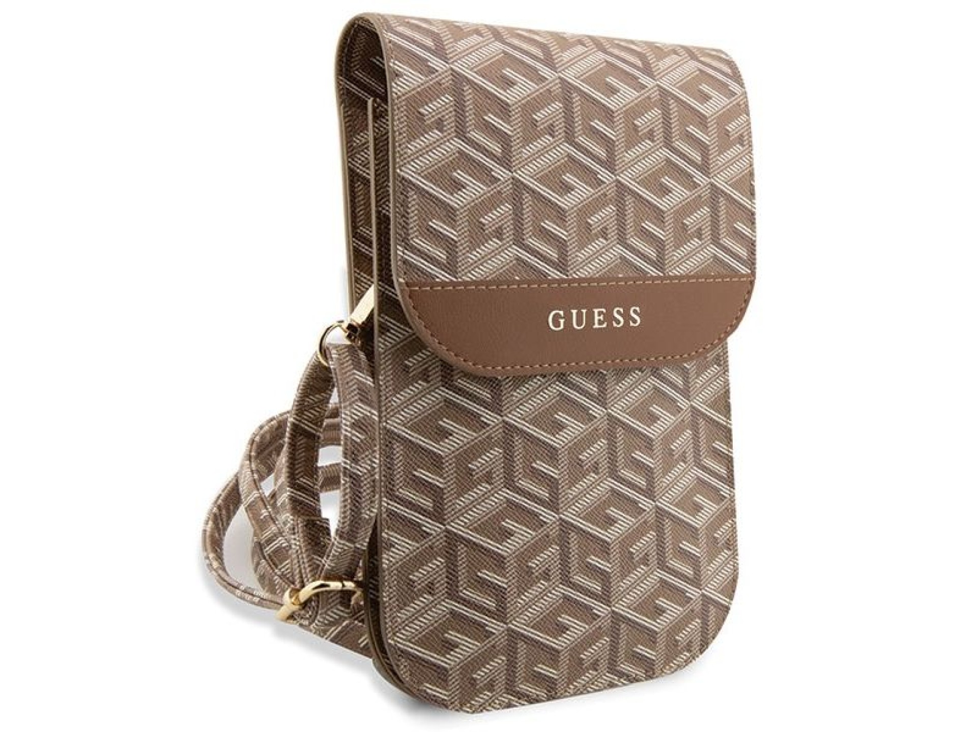 Bolsa Guess GUWBHGCFSEW marrom/marrom GCube Stripe