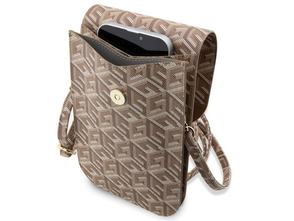 Bolsa Guess GUWBHGCFSEW marrom/marrom GCube Stripe
