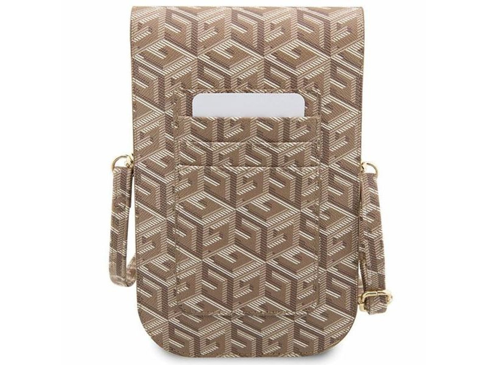Bolsa Guess GUWBHGCFSEW marrom/marrom GCube Stripe