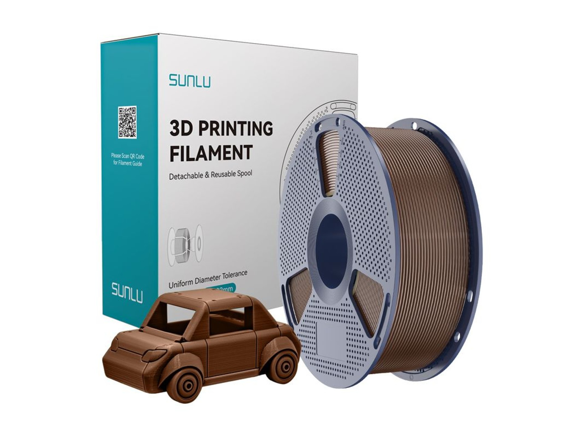 Sunlu Filamento PETG Castanho Café