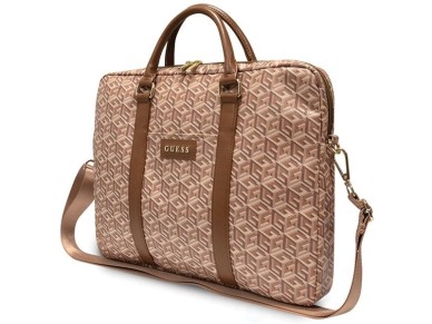 Guess GCube Stripes bag for a 16" laptop - brown Guess GCube Stripes bag for a 16" laptop - brown