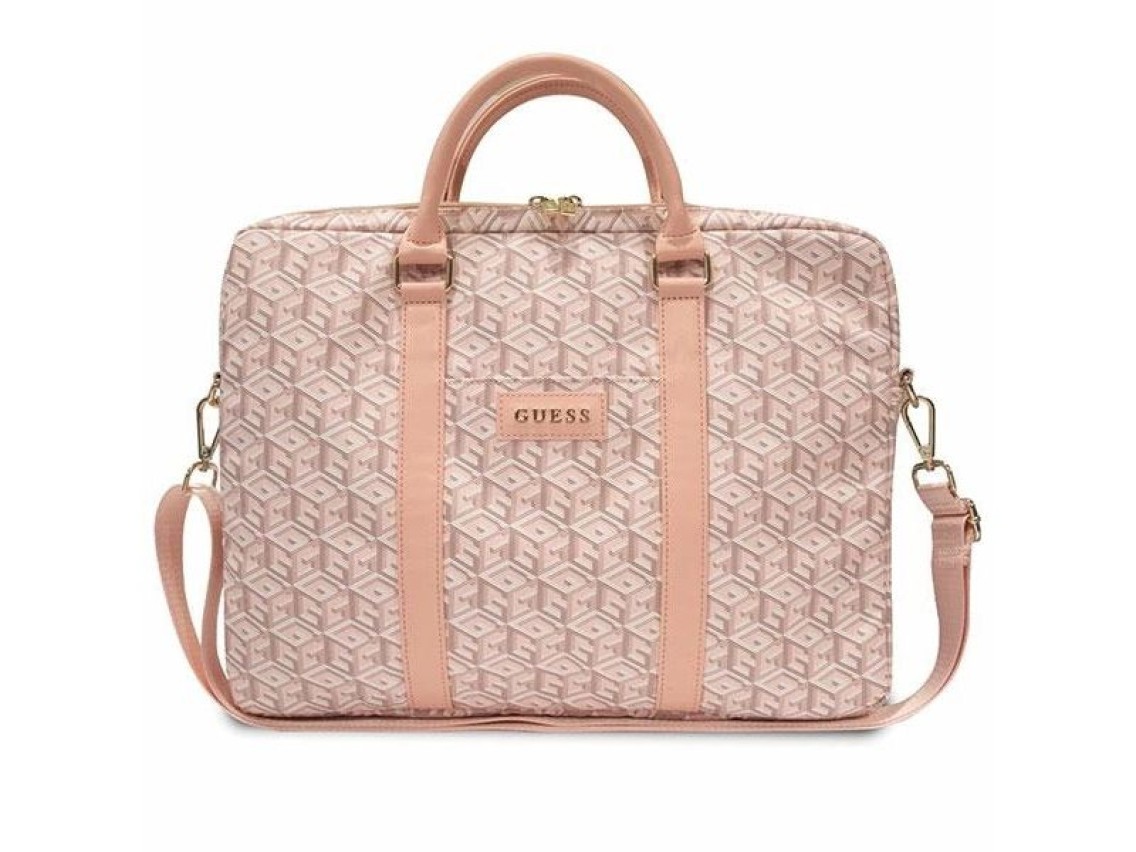 Guess GCube Stripes bag for a 16" laptop - pink