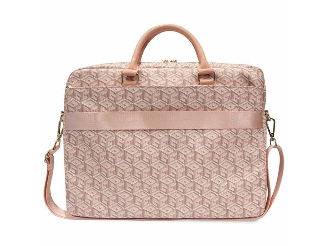 Guess GCube Stripes bag for a 16" laptop - pink