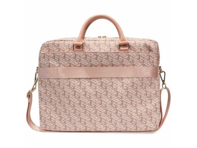 Guess GCube Stripes bag for a 16" laptop - pink Guess GCube Stripes bag for a 16" laptop - pink