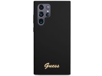 Funda r�gida Guess GUHCS23LSLSMK S23 Ultra S918 negra/negra de silicona con logo dorado vintage