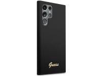 Funda r�gida Guess GUHCS23LSLSMK S23 Ultra S918 negra/negra de silicona con logo dorado vintage
