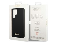 Funda r�gida Guess GUHCS23LSLSMK S23 Ultra S918 negra/negra de silicona con logo dorado vintage