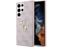 Capa rígida rosa/rosa Guess GUHCS23L4GMGPI S23 Ultra S918 4G com logotipo grande em metal Capa rígida rosa/rosa Guess GUHCS23L4GMGPI S23 Ultra S918 4G com logotipo grande em metal