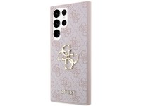 Capa rígida rosa/rosa Guess GUHCS23L4GMGPI S23 Ultra S918 4G com logotipo grande em metal Capa rígida rosa/rosa Guess GUHCS23L4GMGPI S23 Ultra S918 4G com logotipo grande em metal