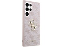 Capa rígida rosa/rosa Guess GUHCS23L4GMGPI S23 Ultra S918 4G com logotipo grande em metal Capa rígida rosa/rosa Guess GUHCS23L4GMGPI S23 Ultra S918 4G com logotipo grande em metal