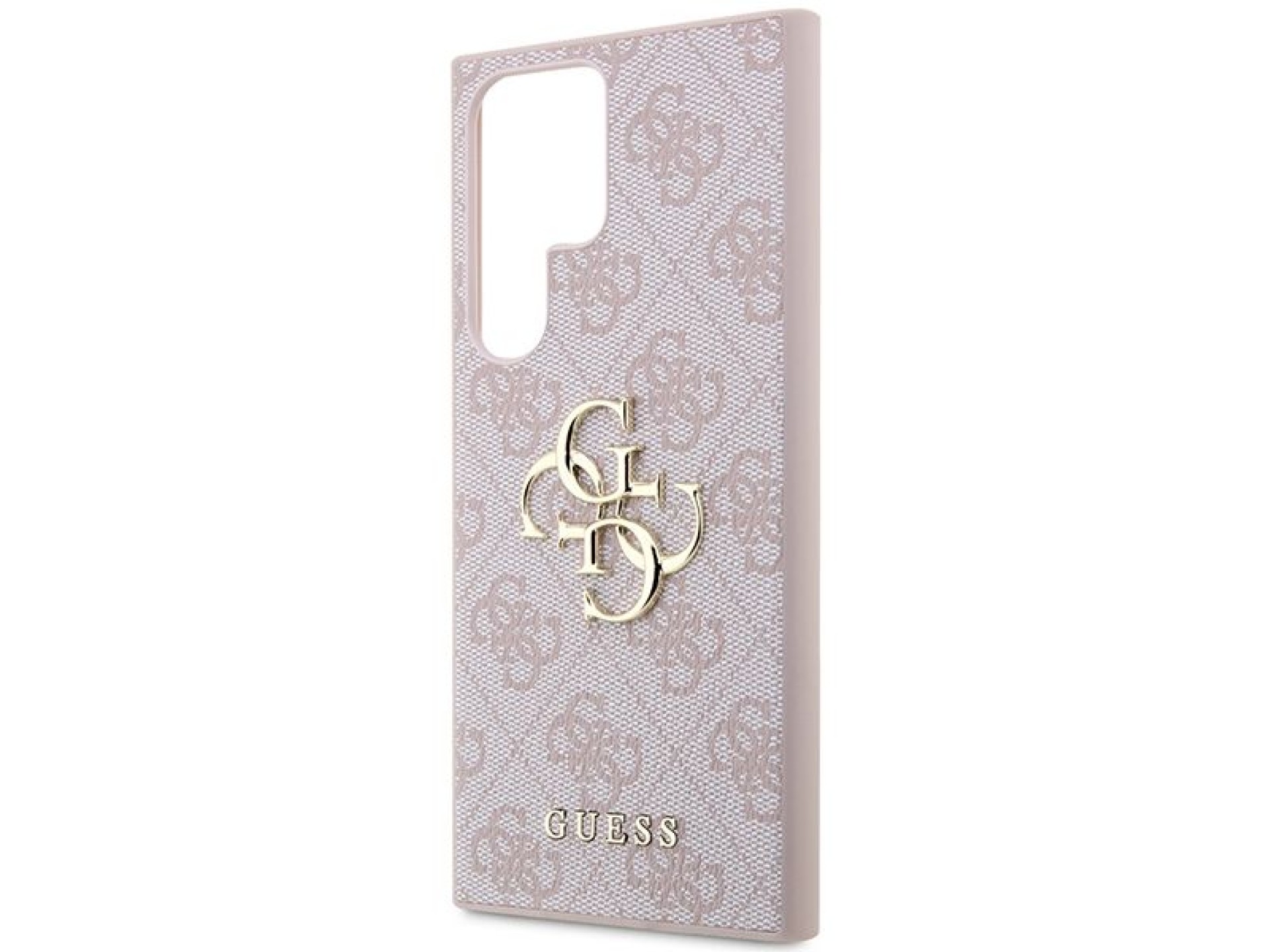 Capa rígida rosa/rosa Guess GUHCS23L4GMGPI S23 Ultra S918 4G com logotipo grande em metal
