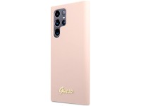 Funda rígida Guess GUHCS23LLSLMGPP S23 Ultra S918 rosa/rosa con logotipo metálico y tipografía Scrip Funda rígida Guess GUHCS23LLSLMGPP S23 Ultra S918 rosa/rosa con logotipo metálico y tipografía Scrip