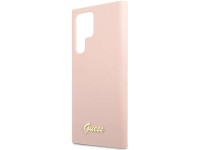 Funda rígida Guess GUHCS23LLSLMGPP S23 Ultra S918 rosa/rosa con logotipo metálico y tipografía Scrip Funda rígida Guess GUHCS23LLSLMGPP S23 Ultra S918 rosa/rosa con logotipo metálico y tipografía Scrip
