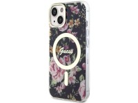 Guess Flower MagSafe case for iPhone 14 - black Guess Flower MagSafe case for iPhone 14 - black