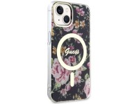 Funda rígida Guess GUHMP14MHCFWSK para iPhone 14 Plus de 6,7" en color negro/negro con diseño floral Funda rígida Guess GUHMP14MHCFWSK para iPhone 14 Plus de 6,7" en color negro/negro con diseño floral