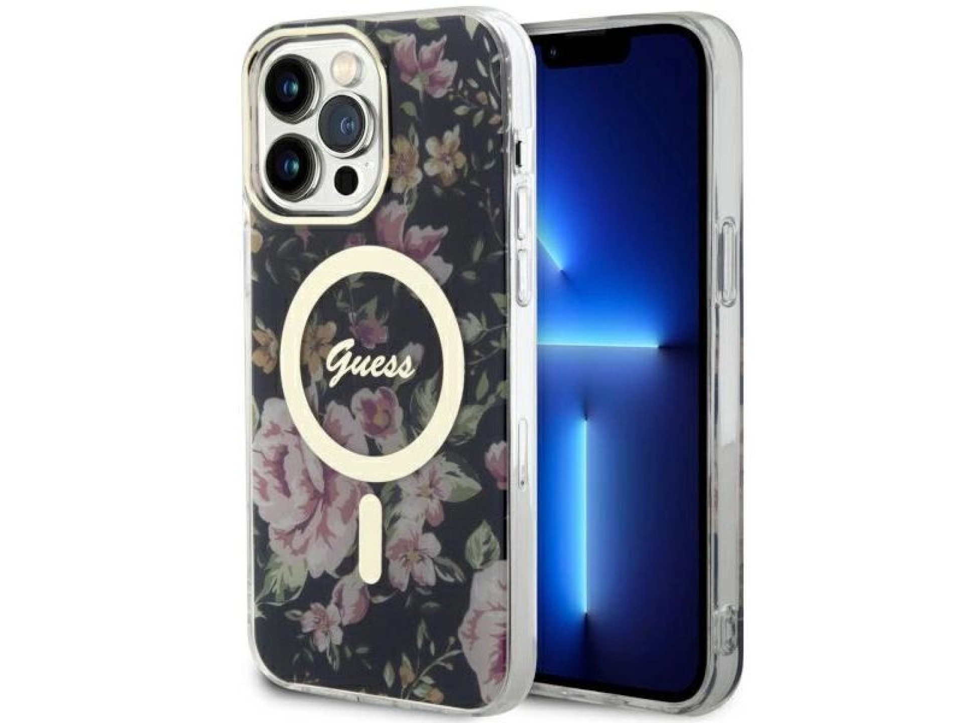 Capa rígida preta/preta Guess GUHMP14XHCFWSK para iPhone 14 Pro Max 6.7