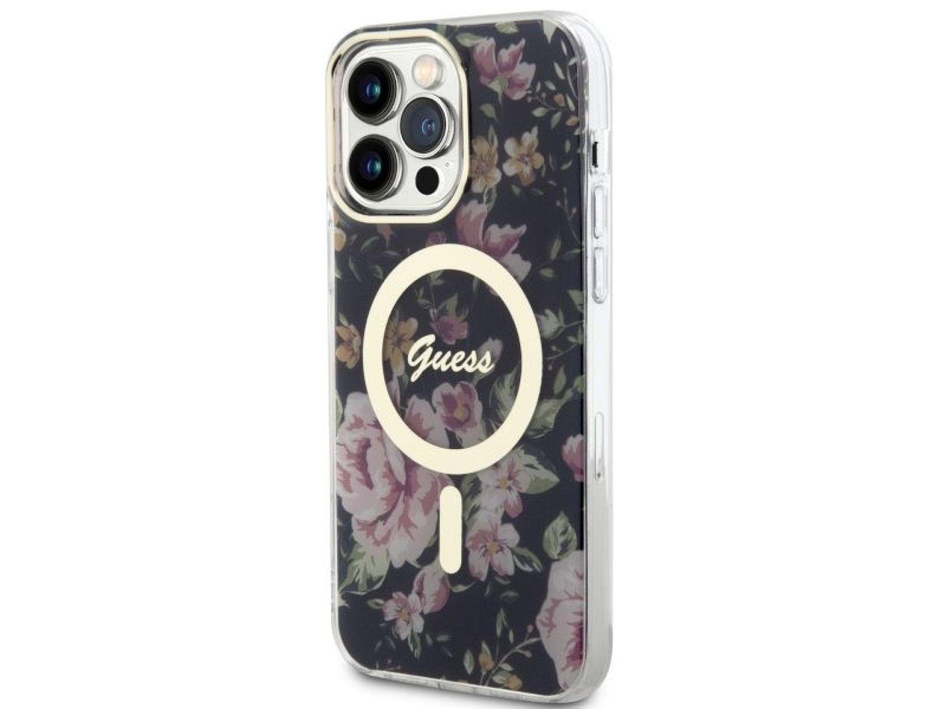 Capa rígida preta/preta Guess GUHMP14XHCFWSK para iPhone 14 Pro Max 6.7