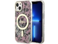 Funda Guess Flower MagSafe para iPhone 14 - rosa Funda Guess Flower MagSafe para iPhone 14 - rosa