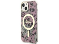 Funda Guess Flower MagSafe para iPhone 14 - rosa Funda Guess Flower MagSafe para iPhone 14 - rosa