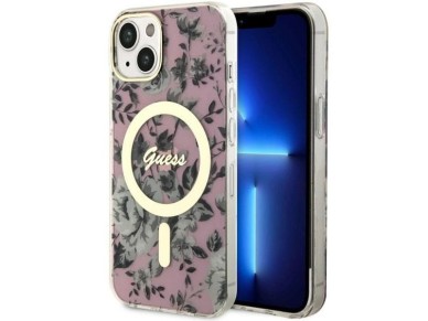 Guess GUHMP14MHCFWSP iPhone 14 Plus 6.7" pink/pink hardcase Flower MagSafe Guess GUHMP14MHCFWSP iPhone 14 Plus 6.7" pink/pink hardcase Flower MagSafe
