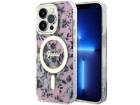 Capa rígida rosa com estampa floral MagSafe Guess GUHMP14XHCFWSP para iPhone 14 Pro Max 6.7" Capa rígida rosa com estampa floral MagSafe Guess GUHMP14XHCFWSP para iPhone 14 Pro Max 6.7"