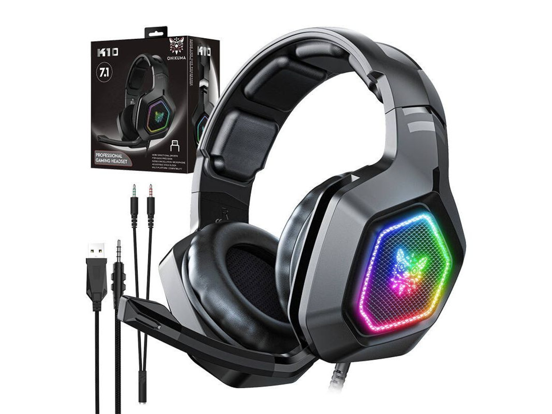 Fones de ouvido para jogos ONIKUMA K10 (preto)