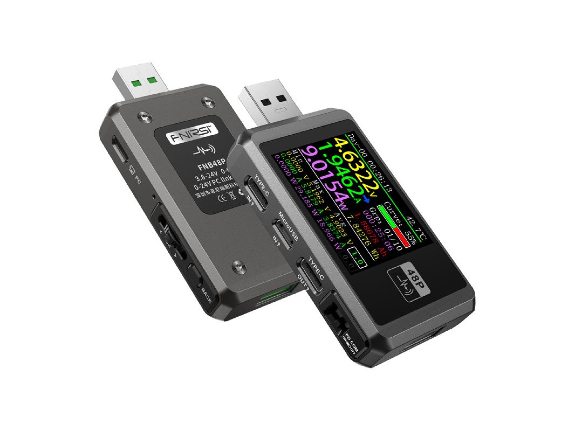 FNIRSI FNB48P USB Port Tester Black