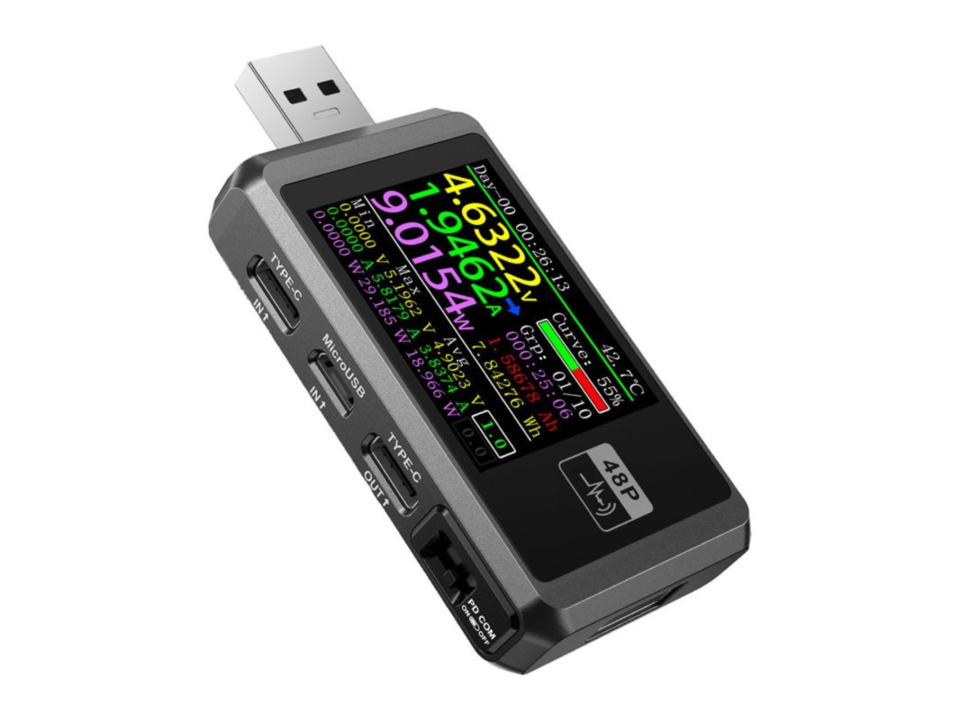 FNIRSI FNB48P USB Port Tester Black