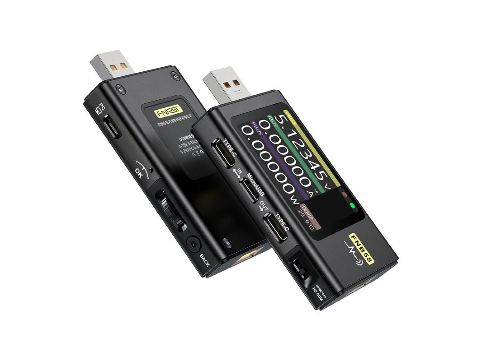 FNIRSI FNB58 USB Port Tester, Black