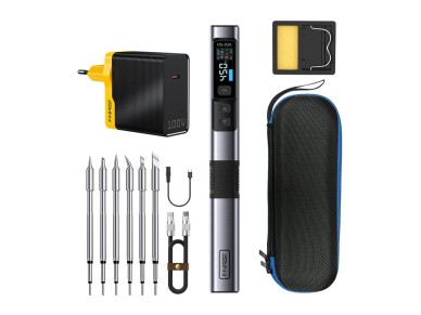 Ferro de soldar inteligente de 100 W com kit de ferramentas FNIRSI HS-02A MAX