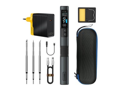Ferro de soldar inteligente de 100 W com kit de ferramentas FNIRSI HS-02B MAX Ferro de soldar inteligente de 100 W com kit de ferramentas FNIRSI HS-02B MAX