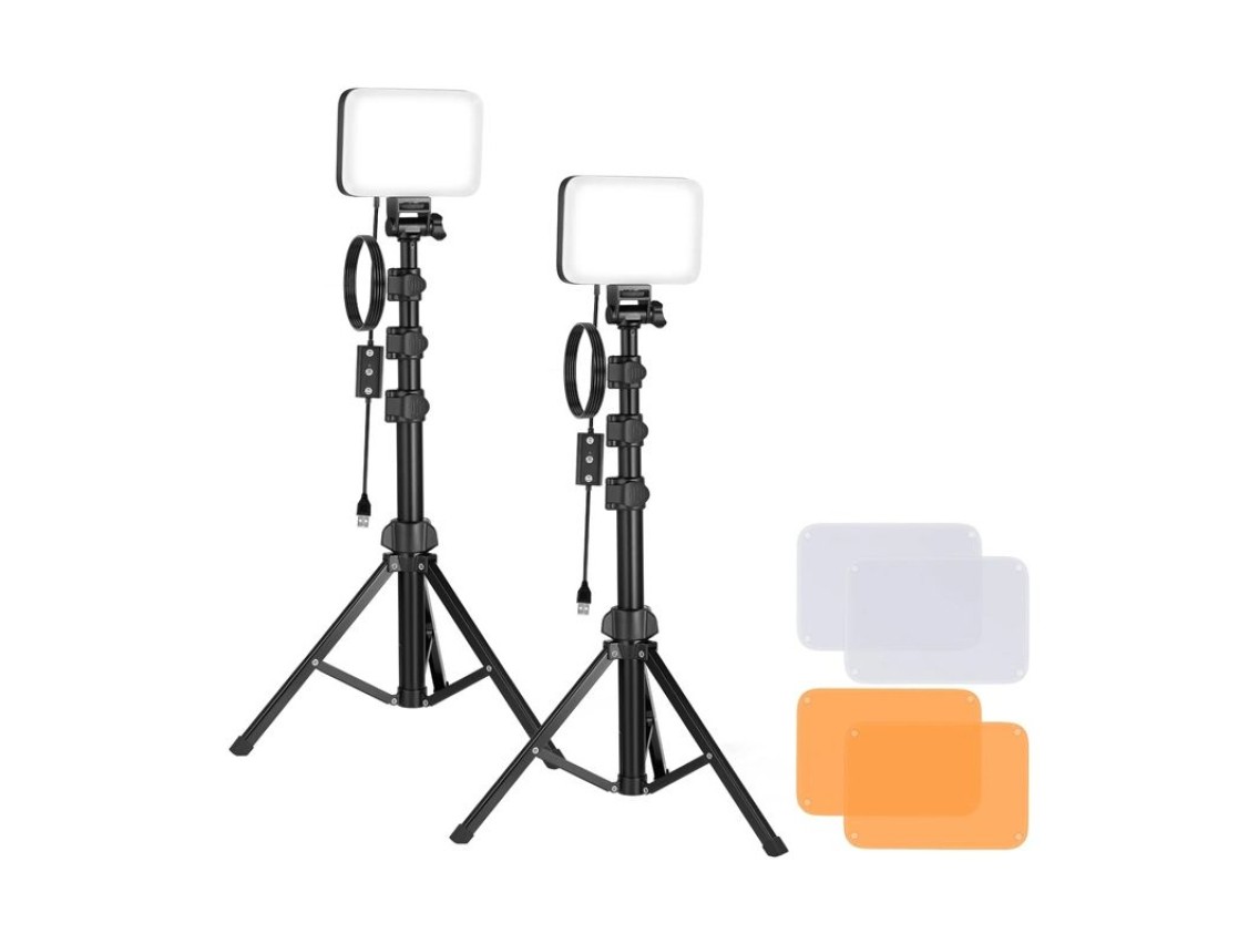 Neewer BP66 studio set two LED lamps + filters + tripods