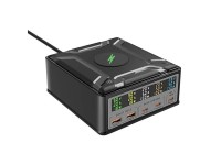Blitzwolf BW-S28 260W, 2xUSB-A, 3xUSB-C, 15W wireless charger (black) Blitzwolf BW-S28 260W, 2xUSB-A, 3xUSB-C, 15W wireless charger (black)