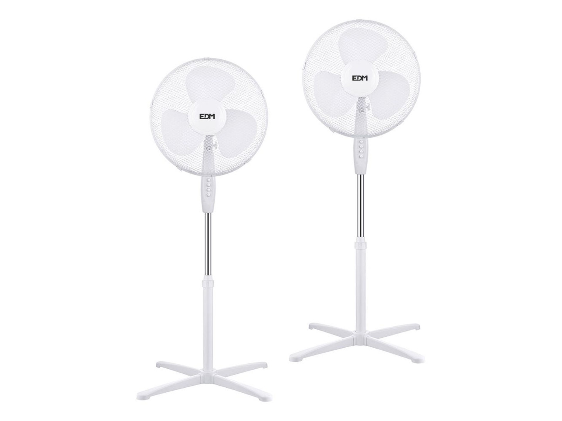 Pedestal fans, 38 w, white, ø40 cm, 2 unidades in a box