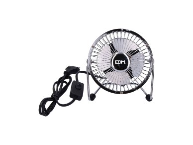 Ventilador mini industrial de sobremesa cromado: 15w, 54,7 db, aspas: �10 x 15 cm