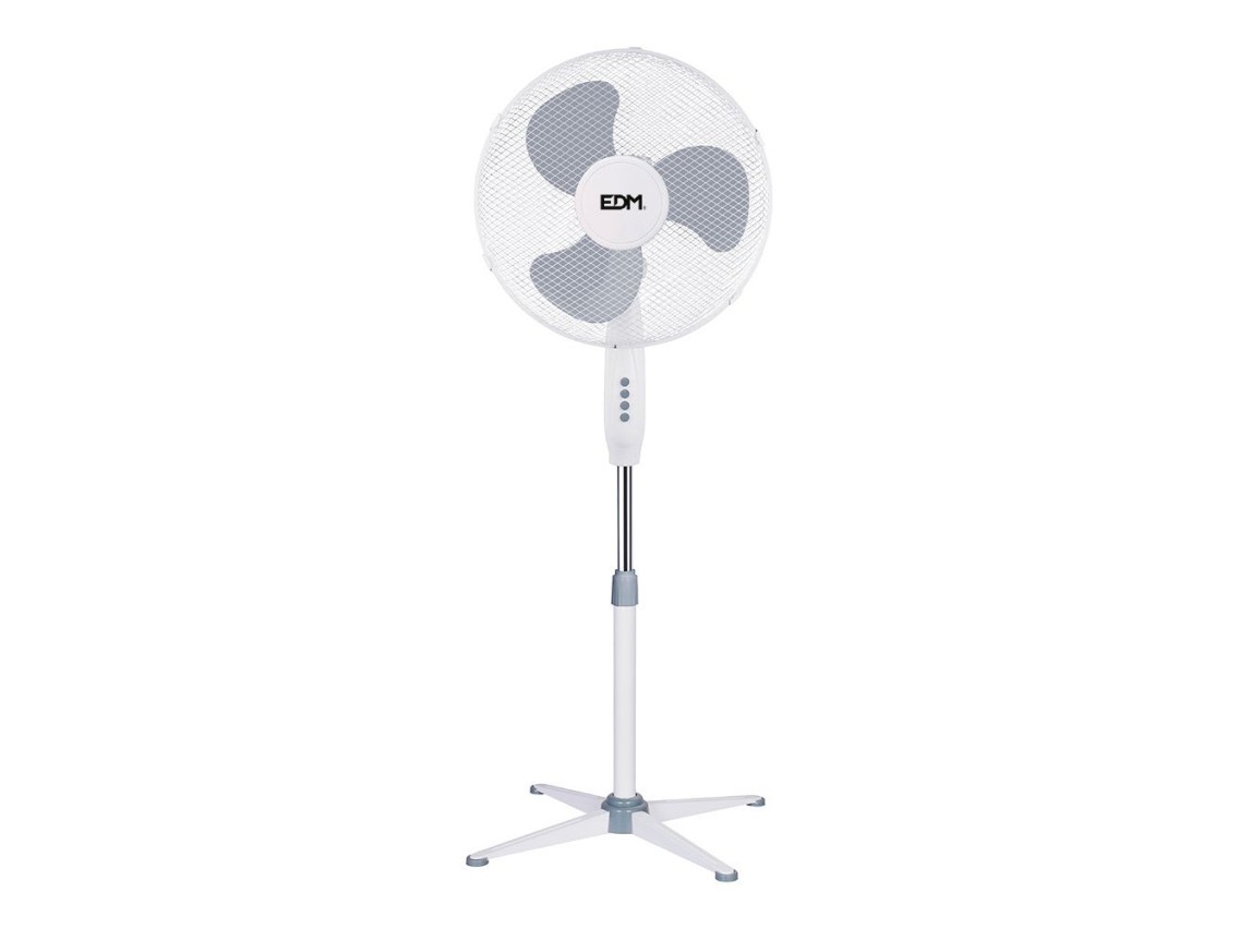 Stand-standing fan, white, 45w power, db 60, 40cm dia. blades, adjustable height 105-125cm