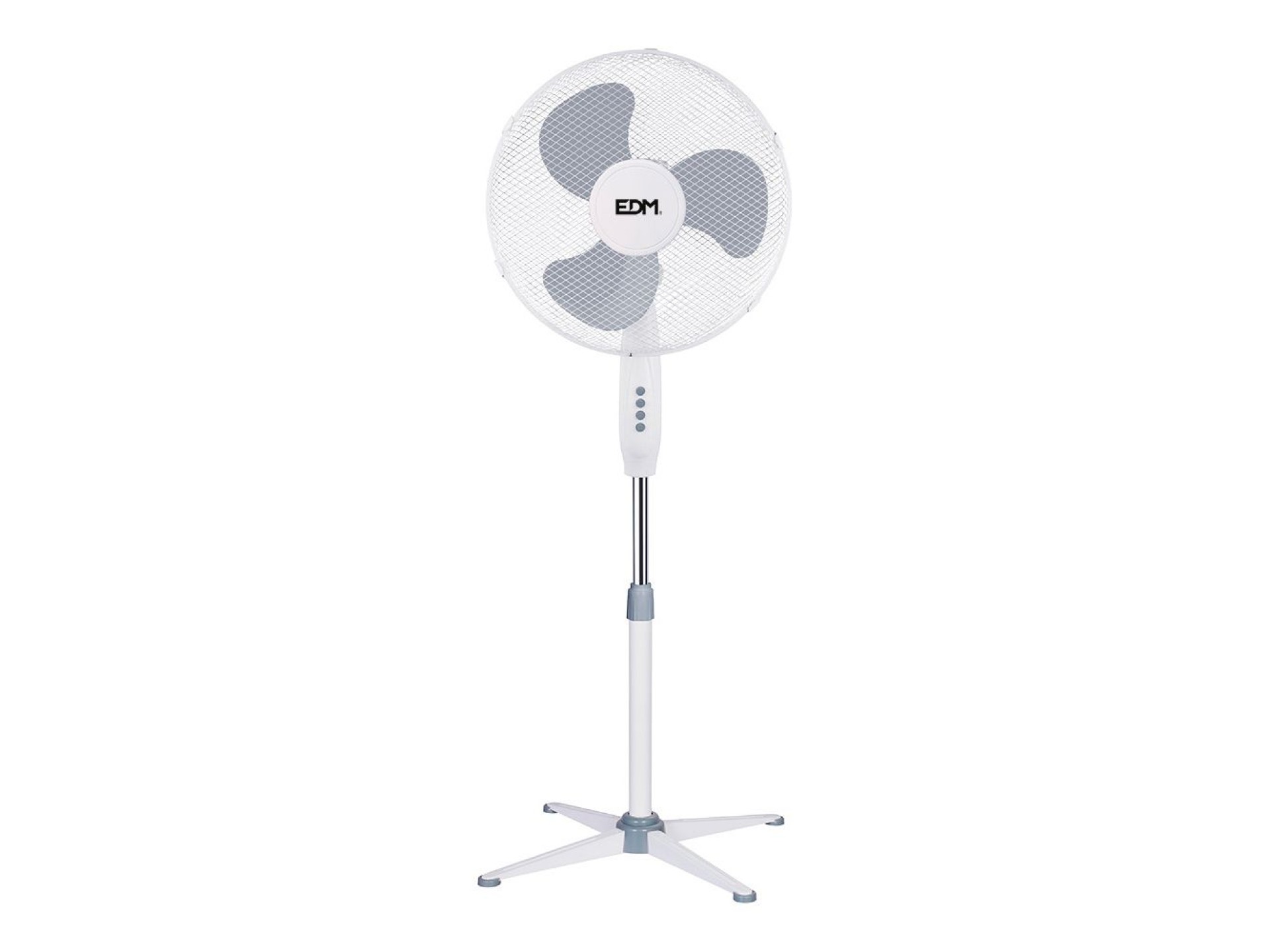 Stand-standing fan, white, 45w power, db 60, 40cm dia. blades, adjustable height 105-125cm