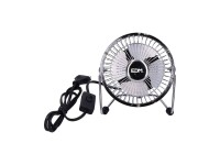 Ventilador mini industrial de sobremesa cromado: 15w, 54,7 db, aspas: �10 x 15 cm