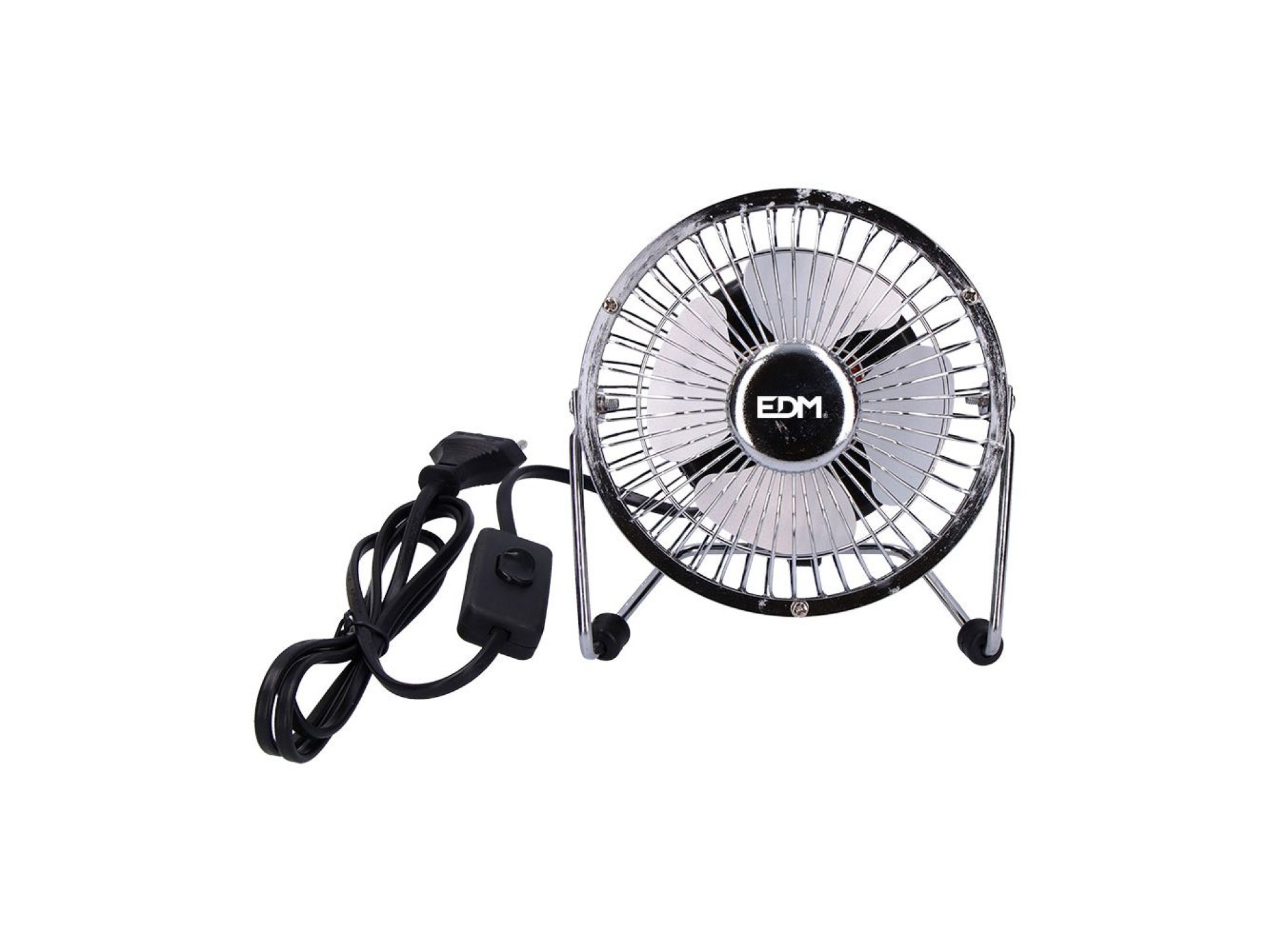 Ventilador mini industrial de mesa cromado: 15w, 54,7 db, pás: ø10 x 15 cm