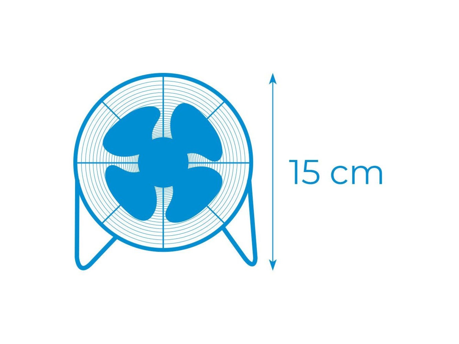 Ventilador mini industrial de mesa cromado: 15w, 54,7 db, pás: ø10 x 15 cm