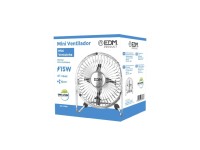 Ventilador mini industrial de sobremesa cromado: 15w, 54,7 db, aspas: ø10 x 15 cm Ventilador mini industrial de sobremesa cromado: 15w, 54,7 db, aspas: ø10 x 15 cm